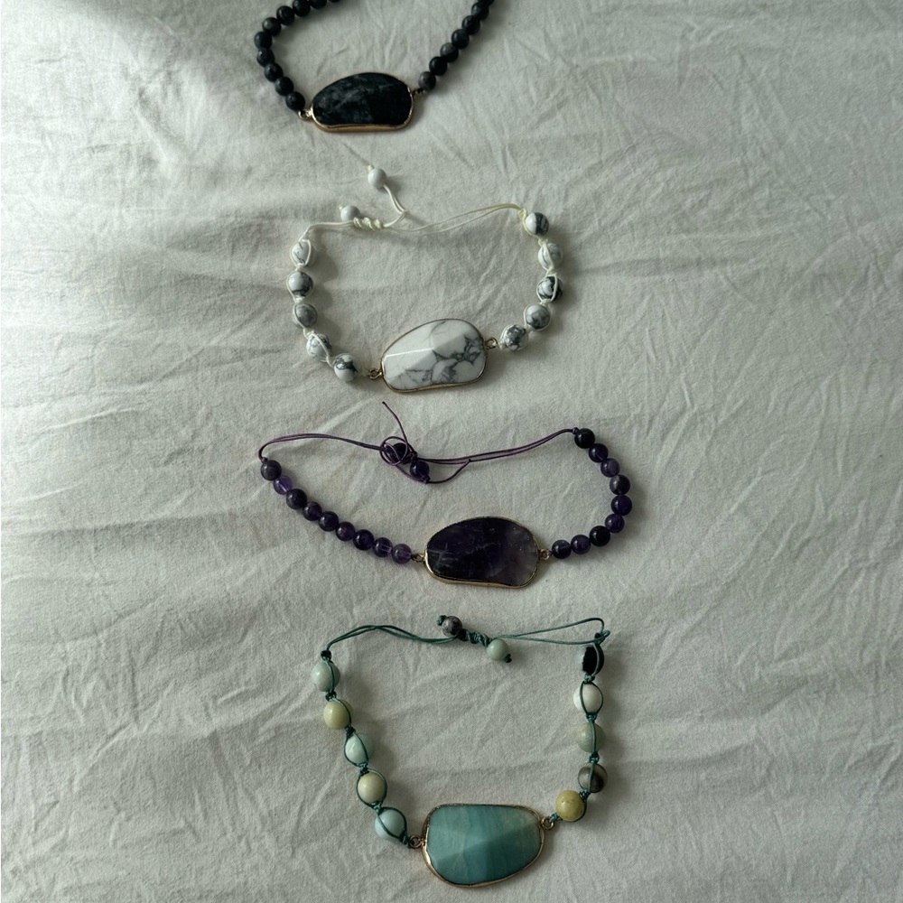 Elegant Stone Beaded Bracelets Set